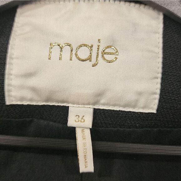 Maje Women's Ahead Quilted Linen Lambskin Moto Blazer Jacket - Picture 9 of 9